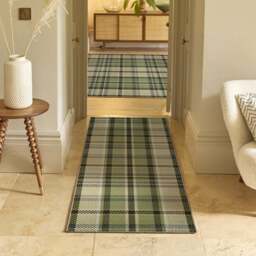Isla Plaid Green Eco-Washable Runner