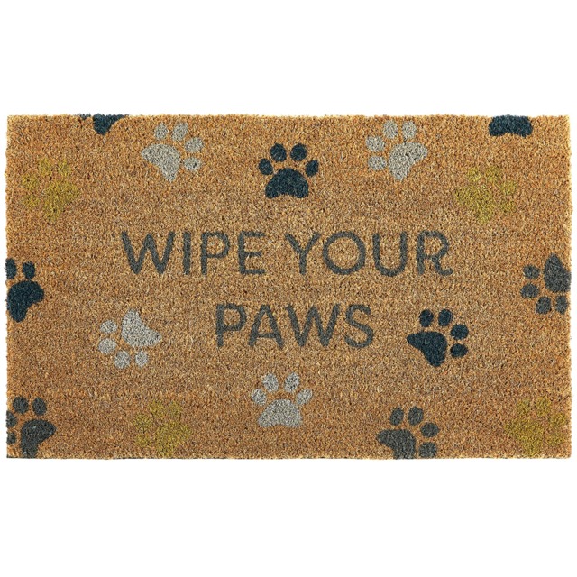 Printed Coir Wipe Your Paws Doormat - image 1