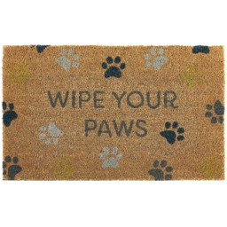 Printed Coir Wipe Your Paws Doormat - thumbnail 1