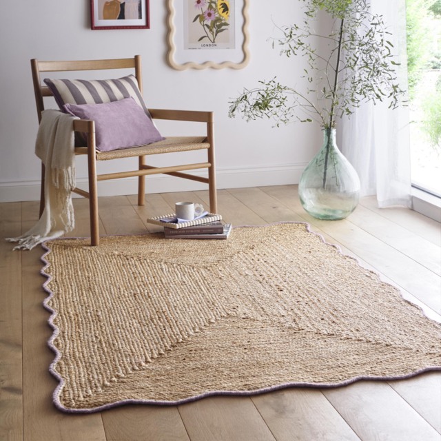 Jute Scalloped Edge Rug Lilac - image 1