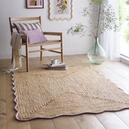 Jute Scalloped Edge Rug Lilac - thumbnail 1