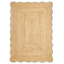 Jute Scalloped Edge Rug Green - thumbnail 1