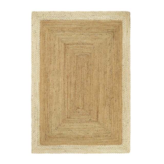 Jute Border Rug Natural White - image 1