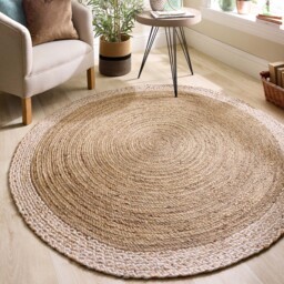 Jute Border Rug Natural White - thumbnail 4