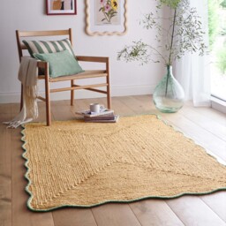 Jute Scalloped Edge Rug Green - thumbnail 1