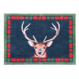 Tartan Stag Washable Doormat - thumbnail 1