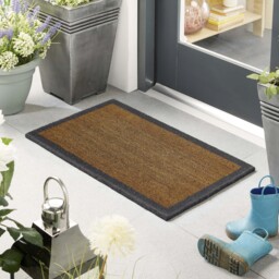 Printed Coir Border Grey Blue Doormat - thumbnail 3