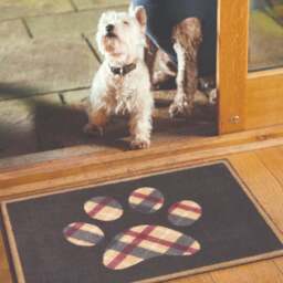 Tartan Paw Navy Washable Doormat - thumbnail 3