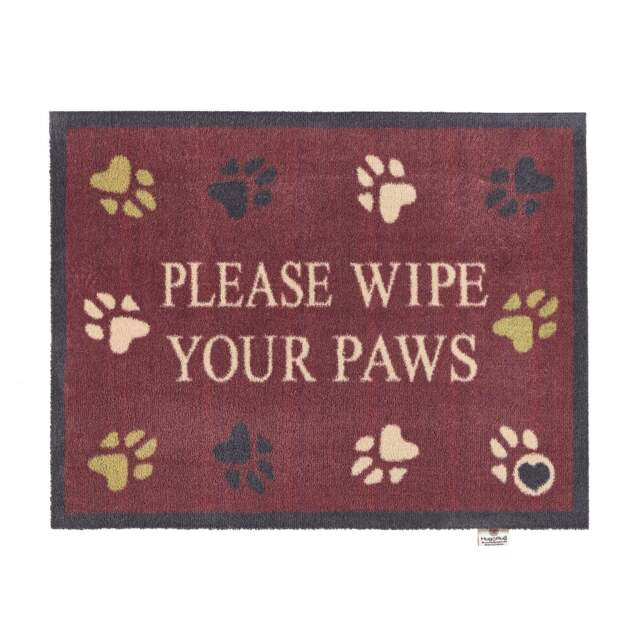 Wipe Your Paws Burgundy Doormat - image 1