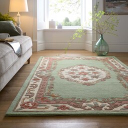 Shensi Aubusson Rug in Green - thumbnail 1