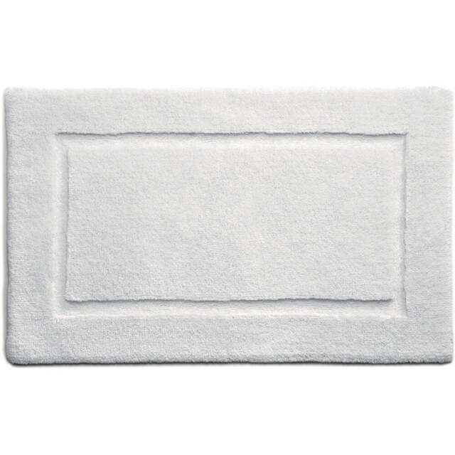 Bamboo Border White Bathmat - image 1