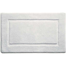 Bamboo Border White Bathmat