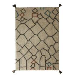 Berber Knotted Chain Rug Ivory/Multi