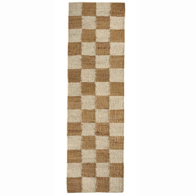 Checkerboard Jute Natural Runner - image 1