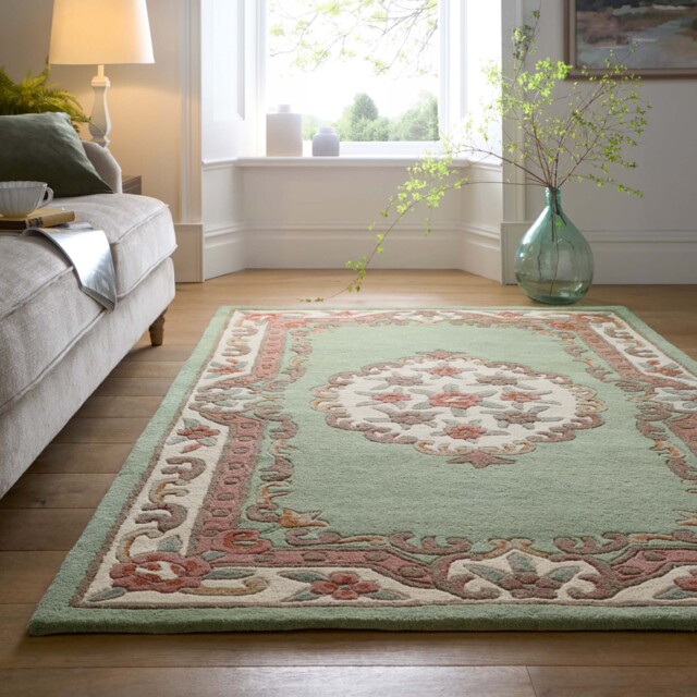 Shensi Aubusson Rug in Green - image 1