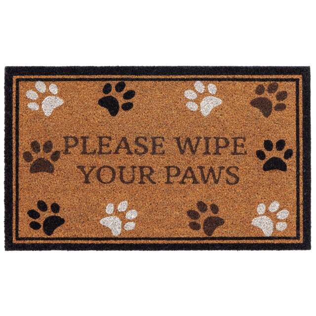 Wipe Your Paws Border Coir Doormat - image 1