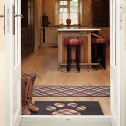 Tartan Paw Navy Washable Doormat - thumbnail 1