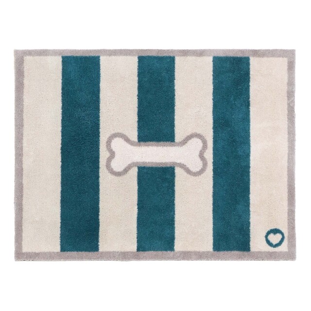 Bone Stripe Teal Washable Doormat - image 1