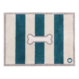 Bone Stripe Teal Washable Doormat - thumbnail 1