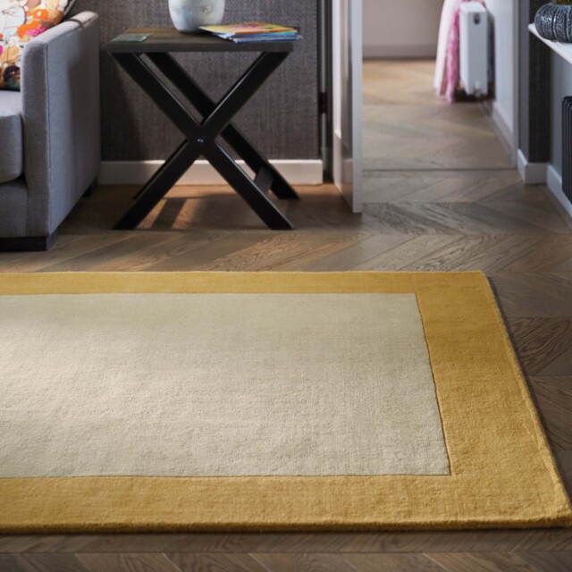 Borders Wool Rug Ochre - image 1