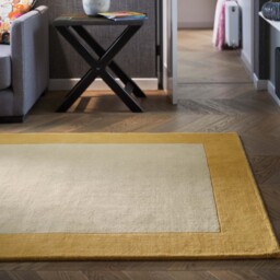 Borders Wool Rug Ochre - thumbnail 1