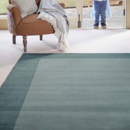 Borders Wool Rug Duck Egg - thumbnail 1