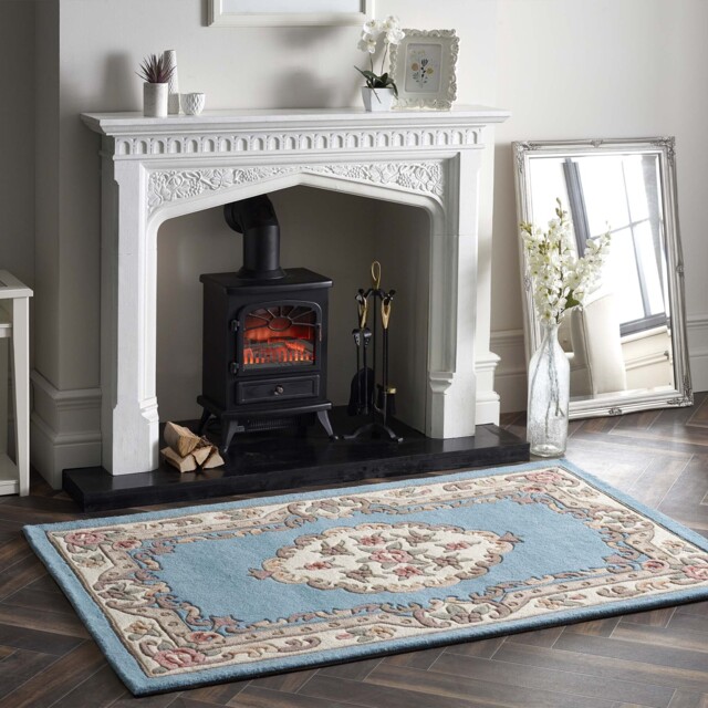 Shensi Aubusson Rug in Blue - image 1