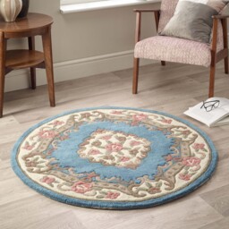 Shensi Aubusson Rug in Blue - thumbnail 3