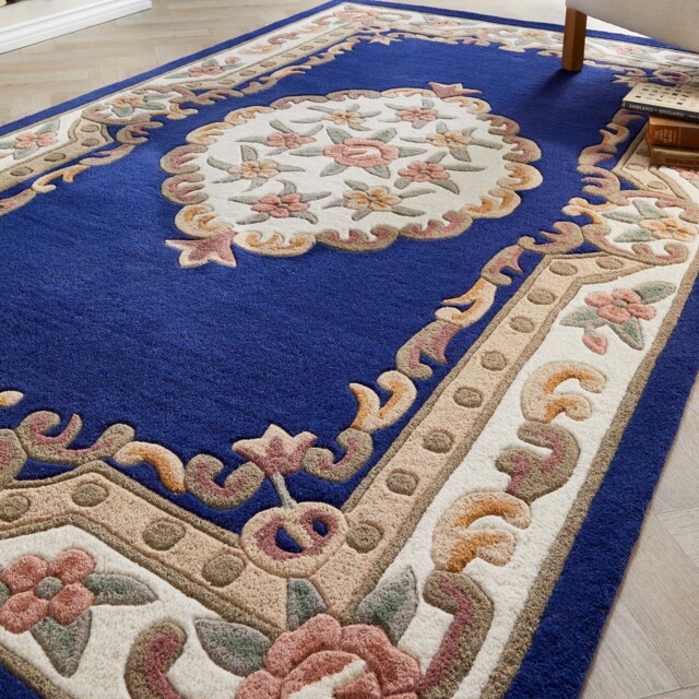 Shensi Aubusson Rug in Navy Blue - image 1
