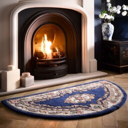 Shensi Aubusson Rug in Navy Blue - thumbnail 3