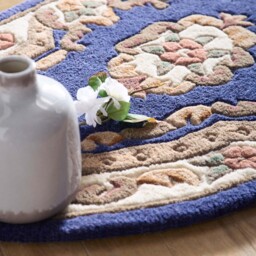 Shensi Aubusson Rug in Navy Blue - thumbnail 5