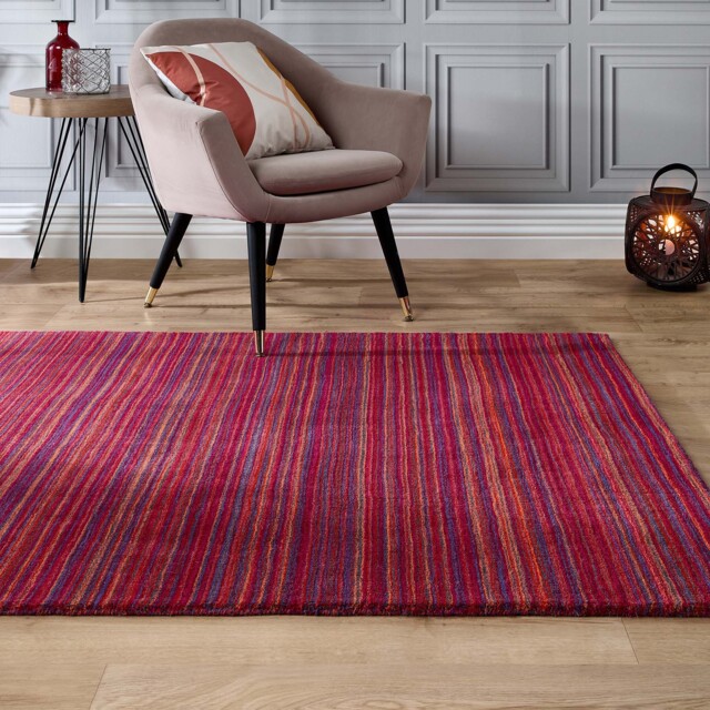 Fine Stripes Rug Purple/Pink - image 1