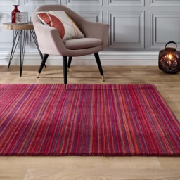 Fine Stripes Rug Purple/Pink - thumbnail 1