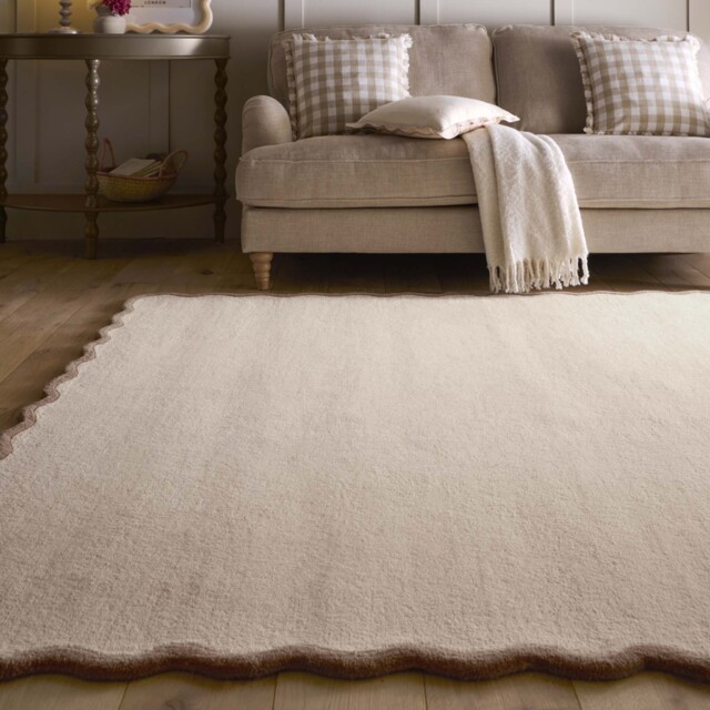Scalloped Elsie Rug Natural/Brown - image 1