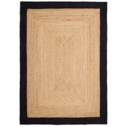 Jute Border Rug Black