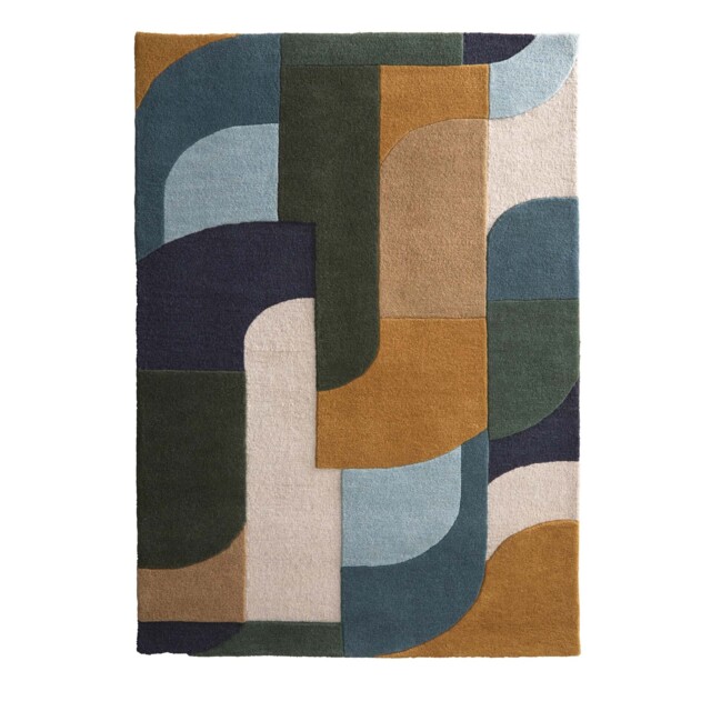 Retro Deco Rug Blue - image 1