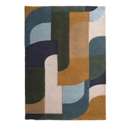 Retro Deco Rug Blue
