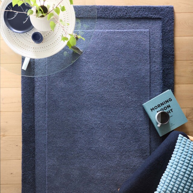 Stacked Borders Evening Blue Rug - image 1