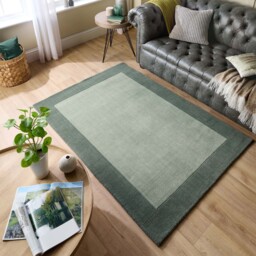 Borders Wool Rug Sage Green