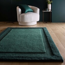 Stacked Borders Dark Green Rug
