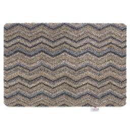 Ribbon Grey Zig Zag Washable Doormat - thumbnail 1