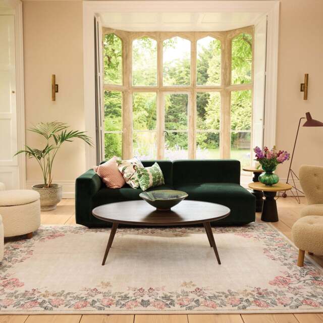 Botanical Border Eco-Washable Rug - image 1