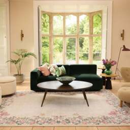 Botanical Border Eco-Washable Rug - thumbnail 1