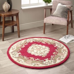 Shensi Aubusson Rug in Wine - thumbnail 5