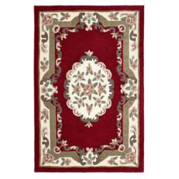 Shensi Aubusson Rug in Wine - thumbnail 2