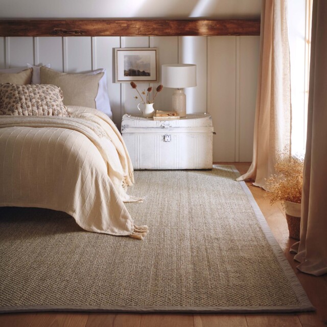Sisal Rug Light Beige with Sand Border - image 1