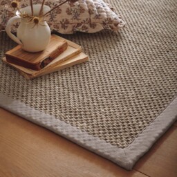 Sisal Rug Light Beige with Sand Border - thumbnail 3