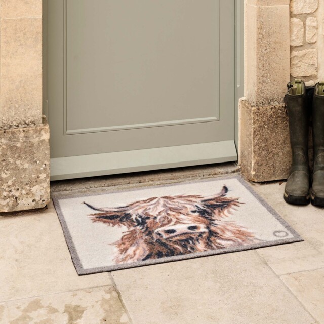 Heritage Highland Cow Outdoor Doormat - image 1