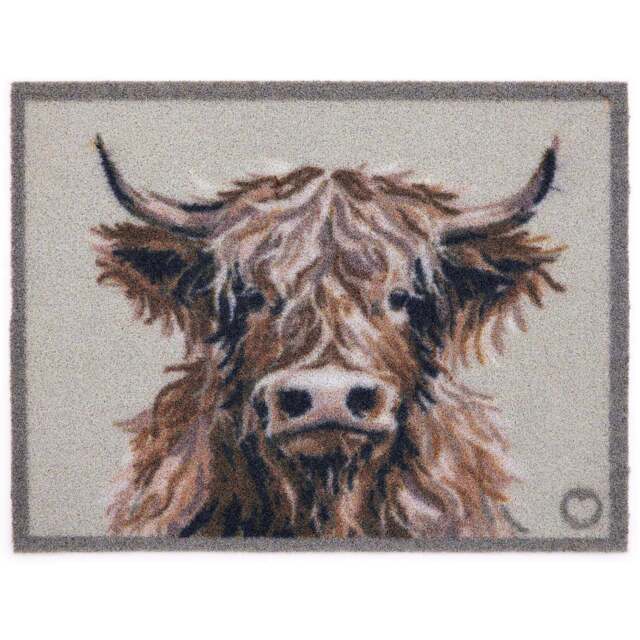 Heritage Highland Cow Outdoor Doormat - image 1