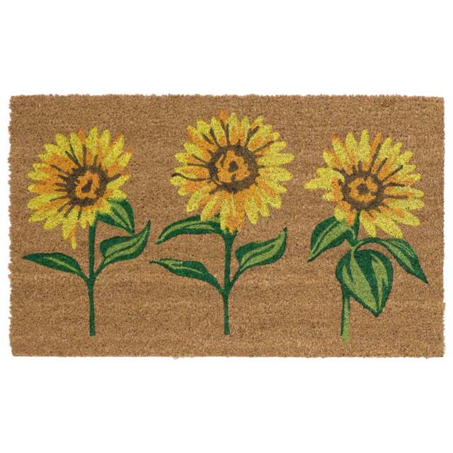 Multi Sunflowers Coir Doormat - image 1